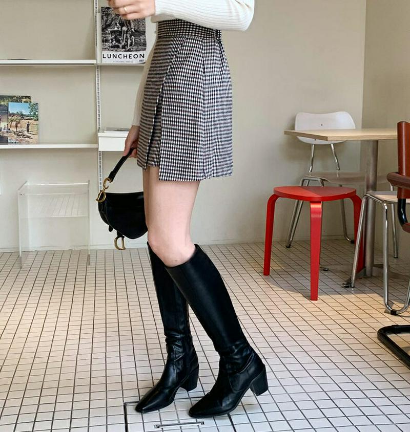 【新作10%OFF】ハウンドトゥースミニスカート・全2色・t61558 レディース【sk】【韓国 ファッション ボトムス スカー