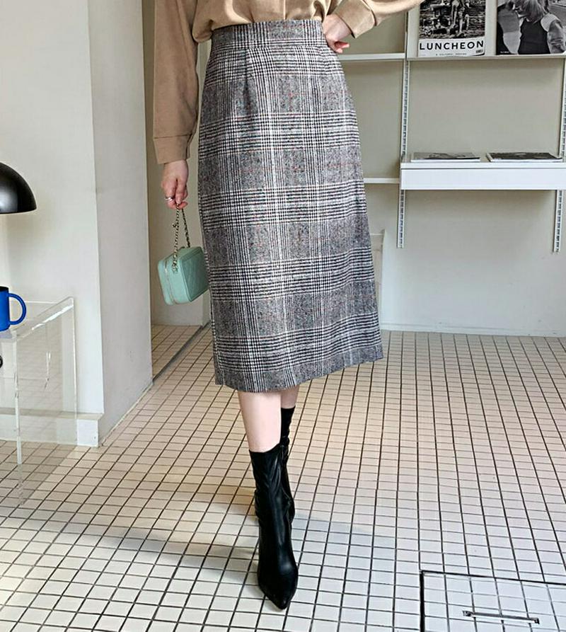 【新作10%OFF】グレンチェックスカート・全2色・t61561 レディース【sk】【韓国 ファッション ボトムス スカート ロ