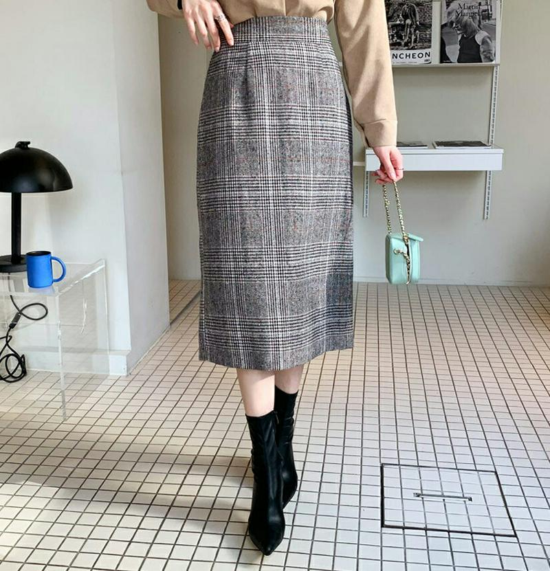【新作10%OFF】グレンチェックスカート・全2色・t61561 レディース【sk】【韓国 ファッション ボトムス スカート ロ