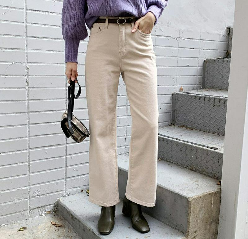 【新作10%OFF】裏起毛ストレートパンツ・全5色・t61565 レディース【pt】【韓国 ファッション ボトムス ズボン パン