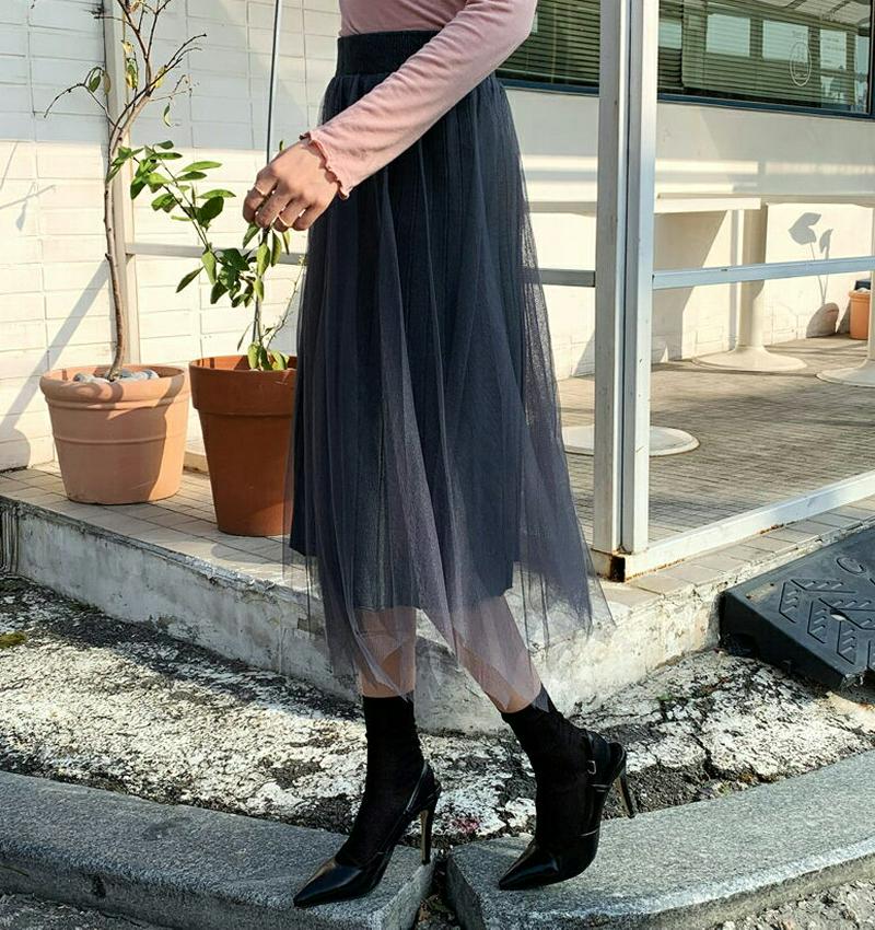 【新作10%OFF】グリッターチュールリバーシブルスカート・全2色・b61563 レディース【sk】【韓国 ファッション ボトム