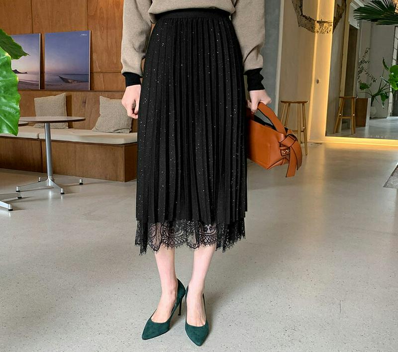 【新作10%OFF】グリッターチュールリバーシブルスカート・全3色・b64761 レディース【sk】【韓国 ファッション ボトム