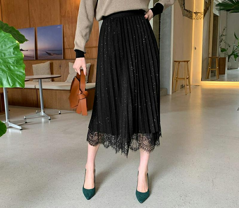 【新作10%OFF】グリッターチュールリバーシブルスカート・全3色・b64761 レディース【sk】【韓国 ファッション ボトム