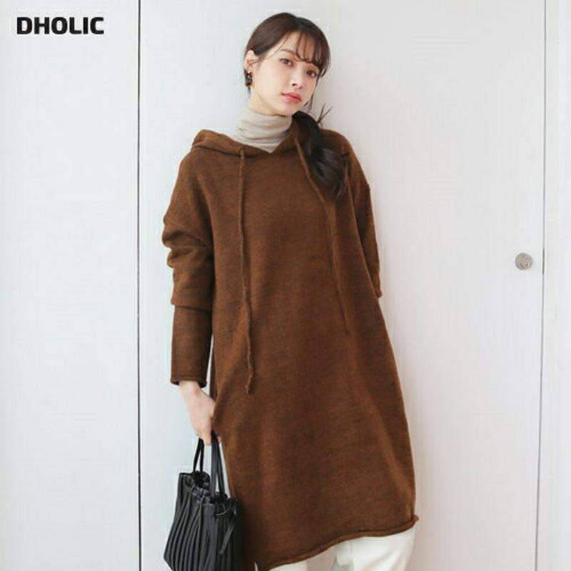 【新作10%OFF】バックレースアップフードニット・全3色・b64851 レディース【tops】【韓国 ファッション トップス 