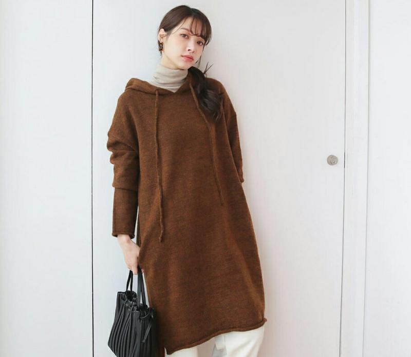 【新作10%OFF】バックレースアップフードニット・全3色・b64851 レディース【tops】【韓国 ファッション トップス 