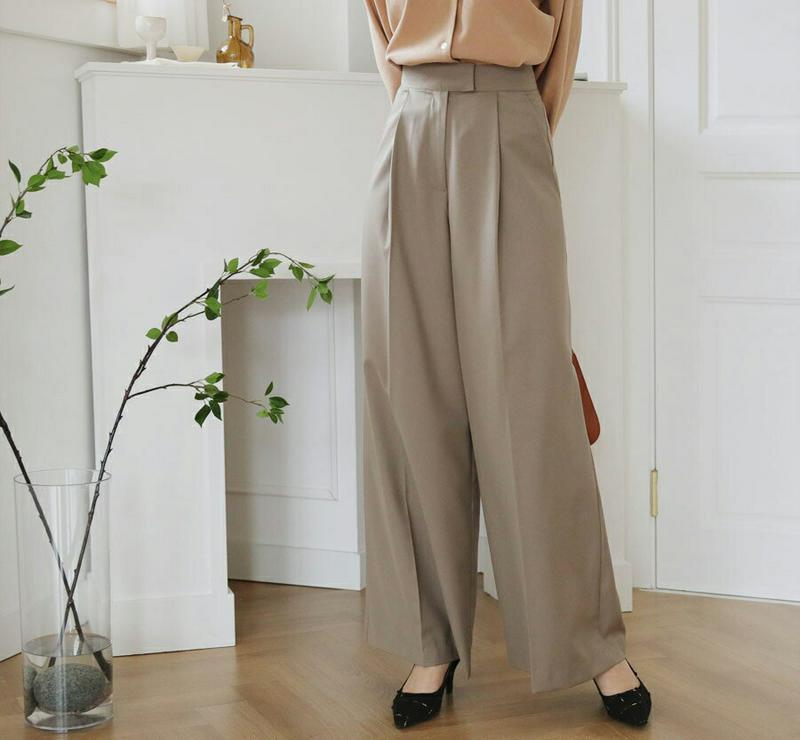 【新作10%OFF】ワンタックワイドスラックス・全4色・60959 レディース【pt】【韓国 ファッション ボトムス ズボン パ