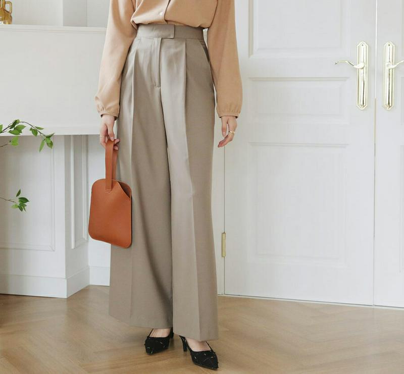 【新作10%OFF】ワンタックワイドスラックス・全4色・60959 レディース【pt】【韓国 ファッション ボトムス ズボン パ