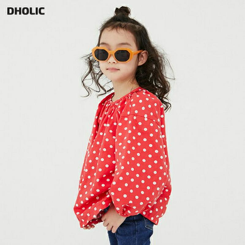 【新作10%OFF】ドットブラウス・u07894 キッズ【3~8才】【bl】【トップス ブラウス 長袖 ドット 柄 可愛い かわ