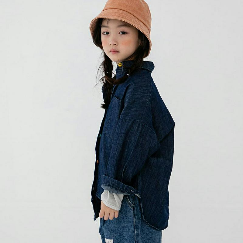 【新作10%OFF】カラフルボタンデニムシャツ・u07869 キッズ【3~8才】【bl】【トップス シャツ デニムシャツ デニム