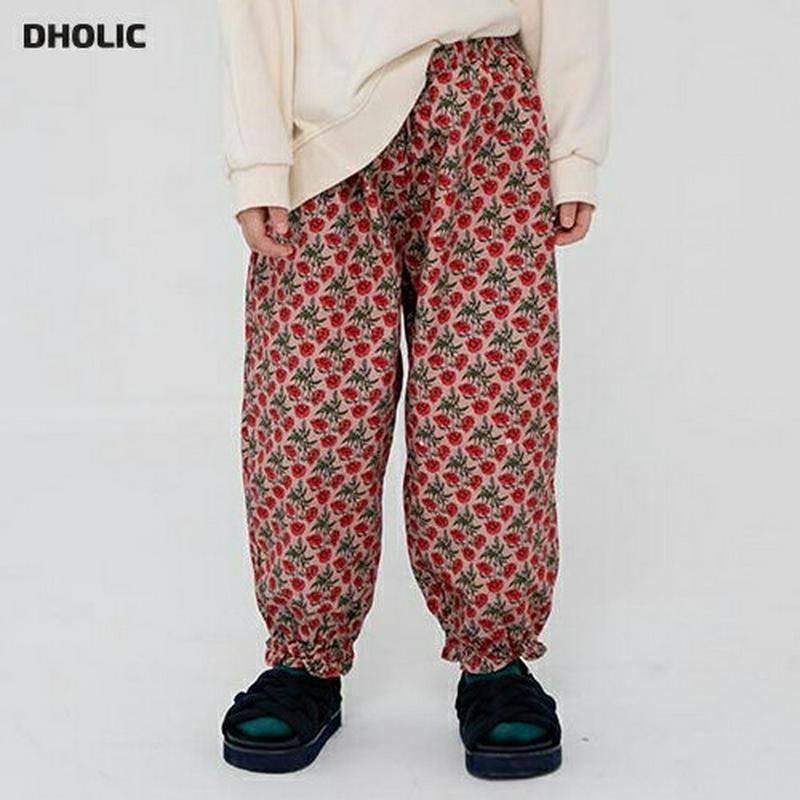 【新作10%OFF】フラワーコットンパンツ・u07867 キッズ【3~8才】【pt】【パンツ ズボン ボトムス ロングパンツ 長