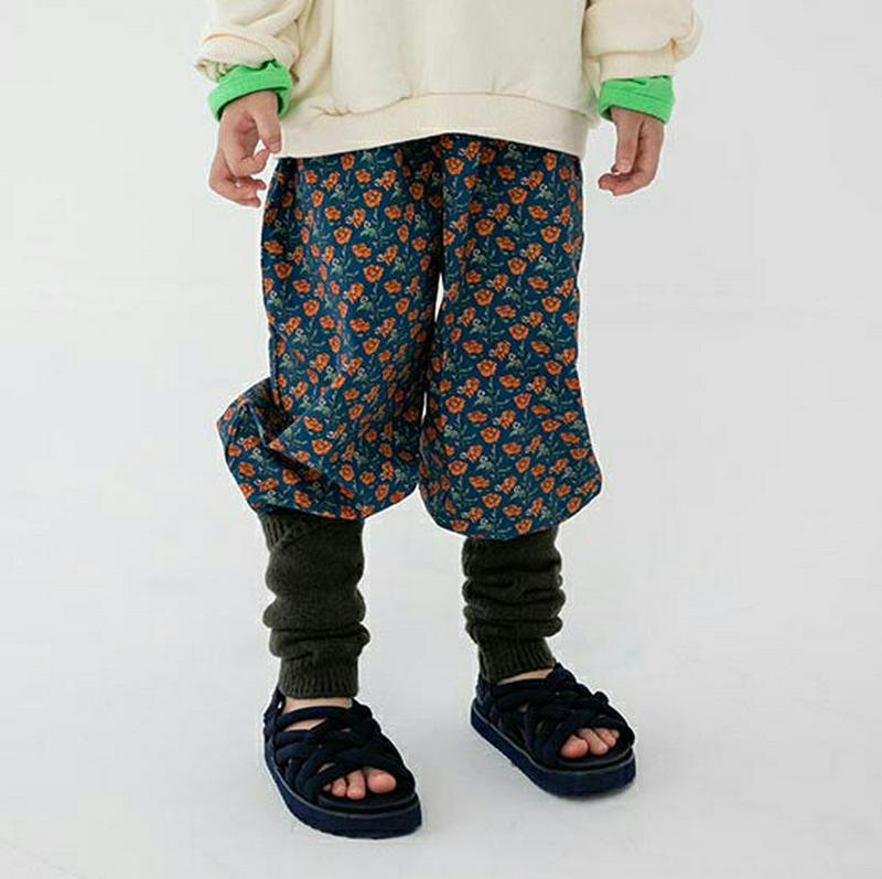 【新作10%OFF】フラワーコットンパンツ・u07867 キッズ【3~8才】【pt】【パンツ ズボン ボトムス ロングパンツ 長