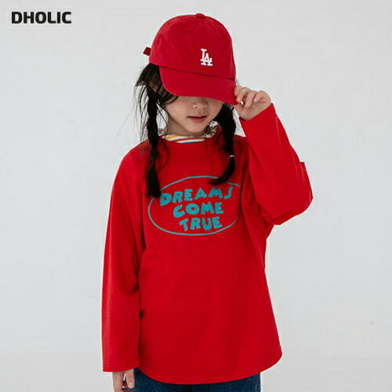【新作10%OFF】コットンロゴ長袖Tシャツ・u07890 キッズ【3~8才】【tops】【トップス Tシャツ 長袖 ロンT ロ