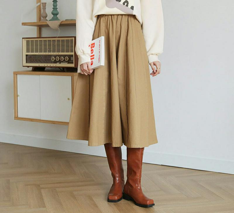 【新作10%OFF】コットンフレアスカート・全2色・t60963 レディース【sk】【韓国 ファッション ボトムス スカート ロ