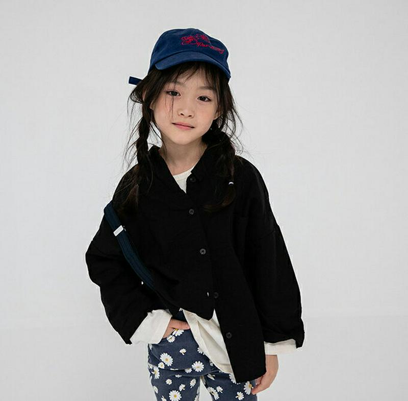 【新作10%OFF】コットンポケットシャツ・u07871 キッズ【3~8才】【bl】【トップス シャツ 長袖 コットン 綿 単色