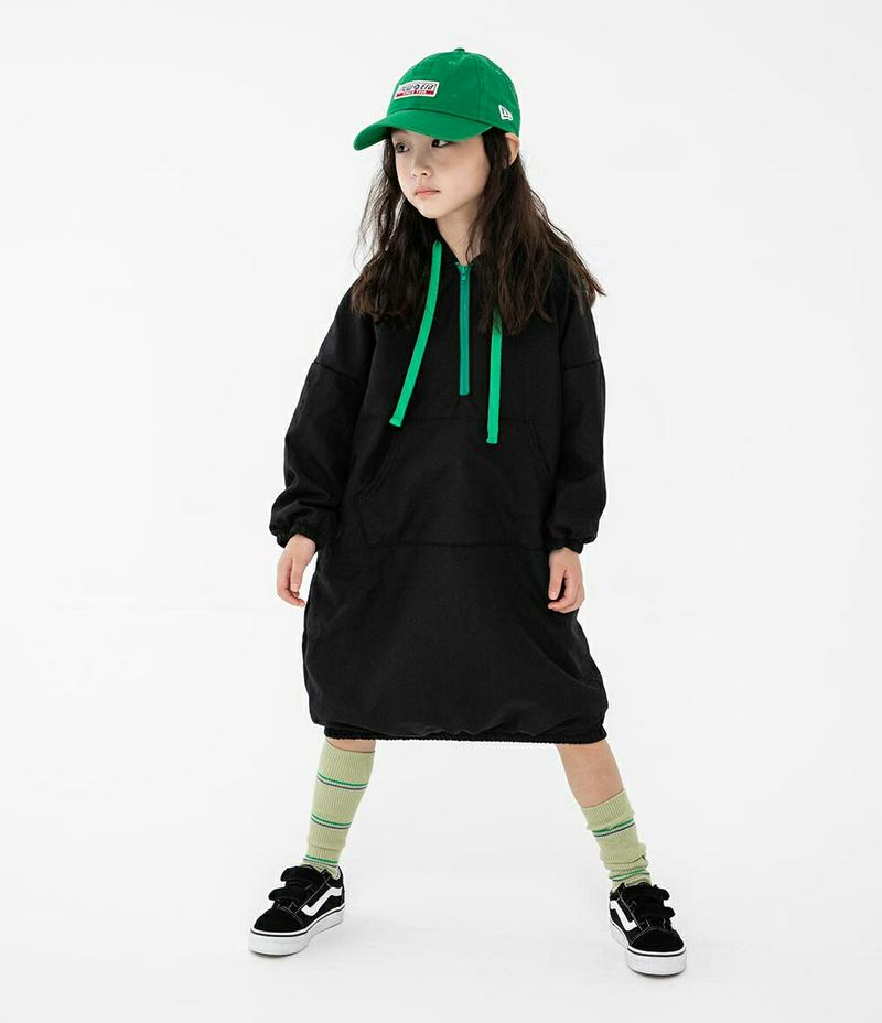 【新作10%OFF】アノラックワンピース・u07873 キッズ【3~8才】【ops】【ワンピース 長袖 フード パーカーワンピー