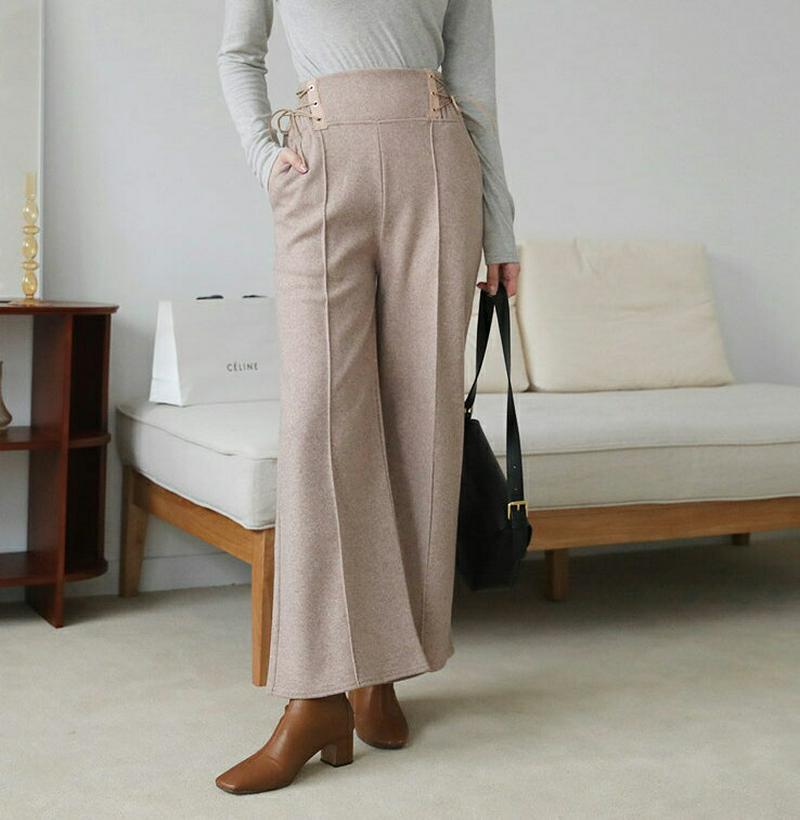 【新作10%OFF】サイドレースアップパンツ・全3色・b60960 レディース【pt】【韓国 ファッション ボトムス ズボン パ