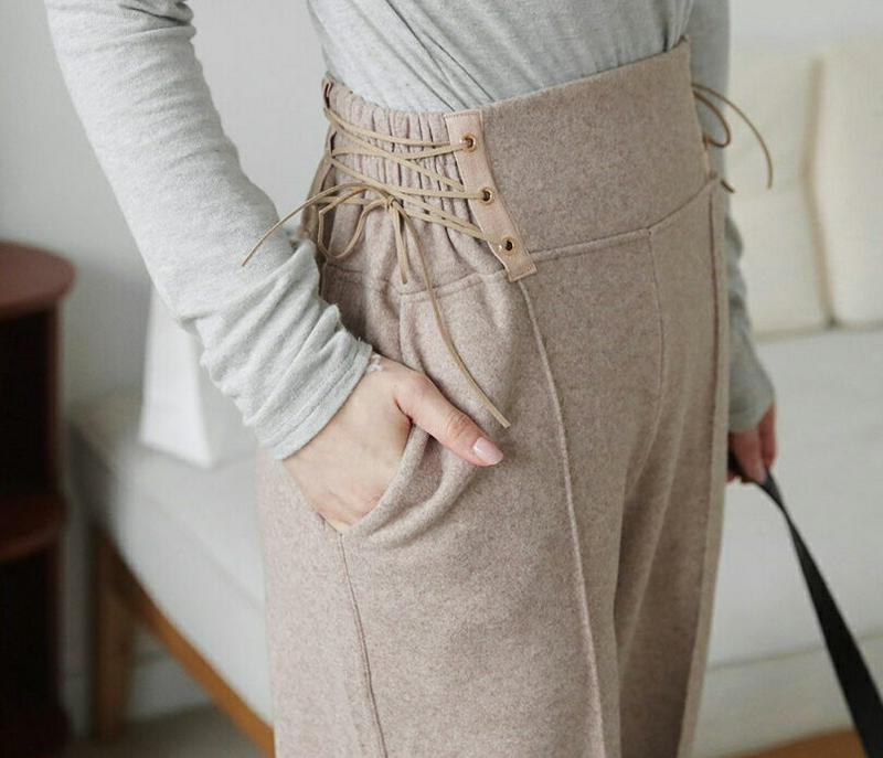 【新作10%OFF】サイドレースアップパンツ・全3色・b60960 レディース【pt】【韓国 ファッション ボトムス ズボン パ