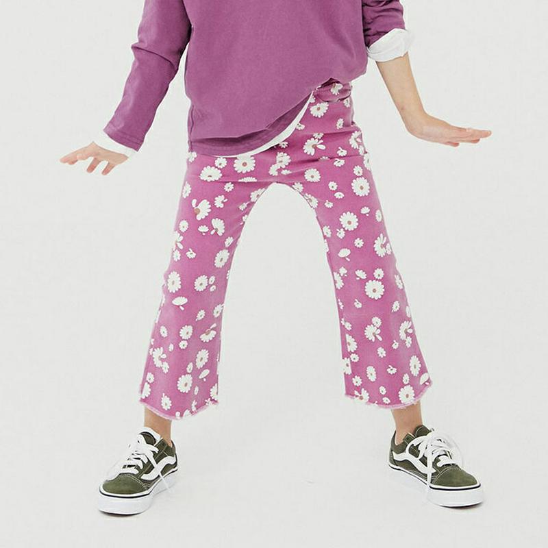 【新作10%OFF】花柄ブーツカットパンツ・u07888 キッズ【3~8才】【pt】【パンツ ズボン ロングパンツ 長ズボン ブ