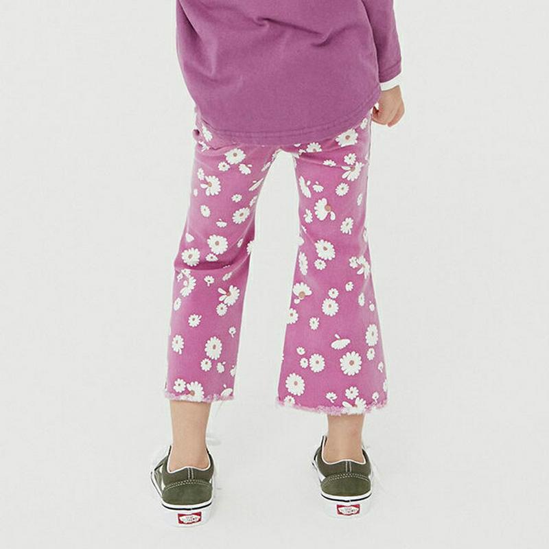 【新作10%OFF】花柄ブーツカットパンツ・u07888 キッズ【3~8才】【pt】【パンツ ズボン ロングパンツ 長ズボン ブ