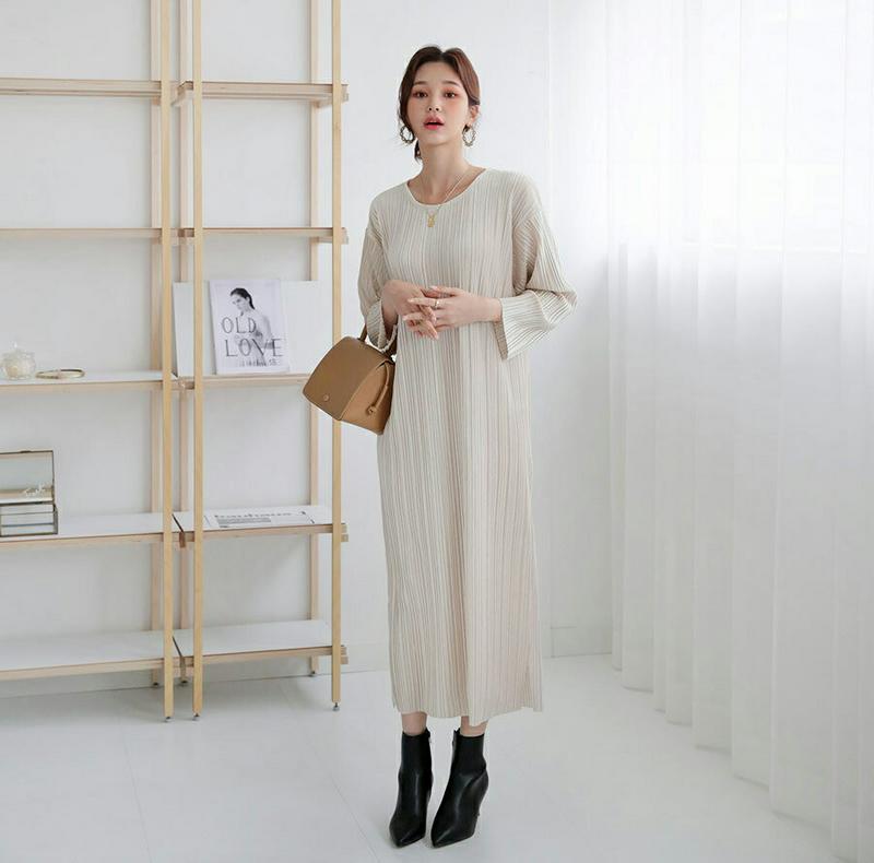 【新作10%OFF】ベロアプリーツワンピース・全4色・b60948 レディース【ops】【韓国 ファッション ワンピース ロング