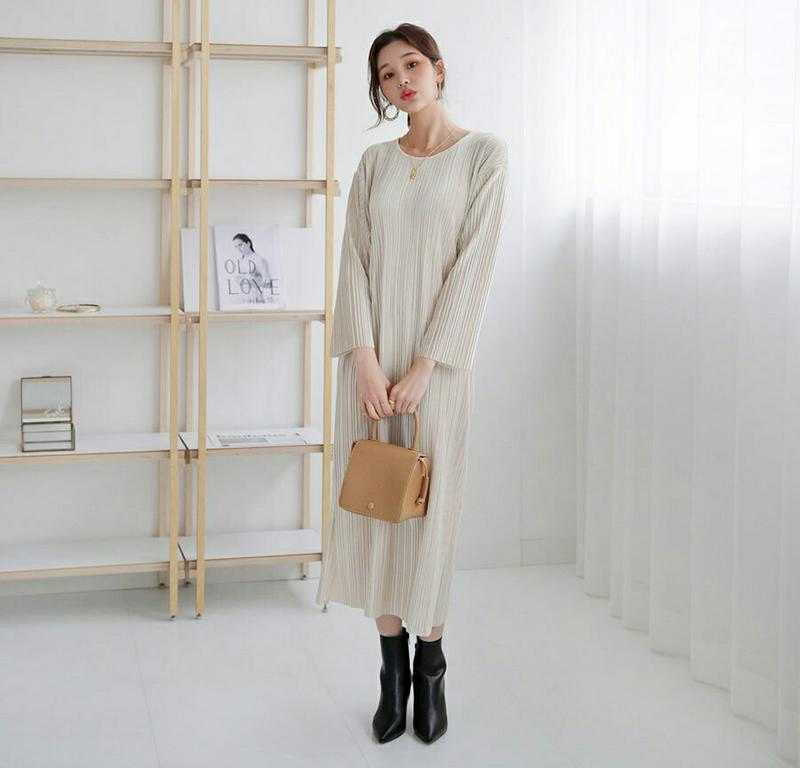 【新作10%OFF】ベロアプリーツワンピース・全4色・b60948 レディース【ops】【韓国 ファッション ワンピース ロング