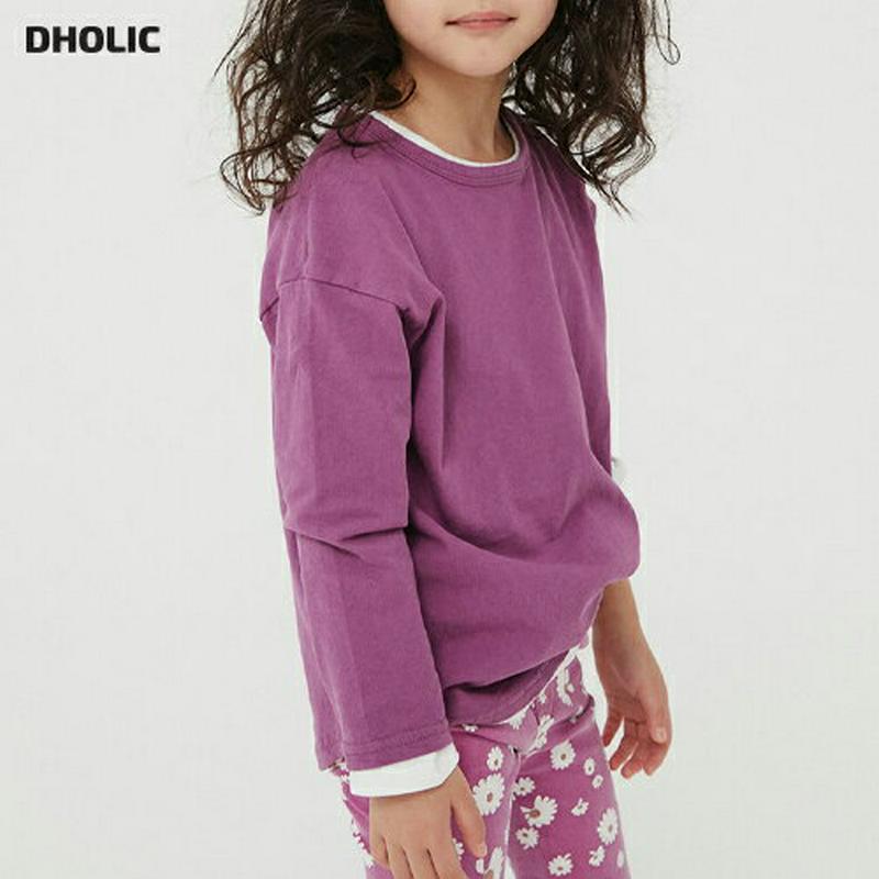 【新作10%OFF】ラウンドネック長袖Tシャツ・u07879 キッズ【3~8才】【tops】【トップス Tシャツ 長袖 ラウンド