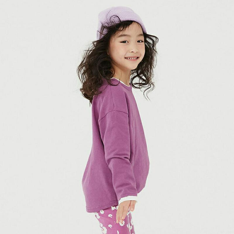 【新作10%OFF】ラウンドネック長袖Tシャツ・u07879 キッズ【3~8才】【tops】【トップス Tシャツ 長袖 ラウンド