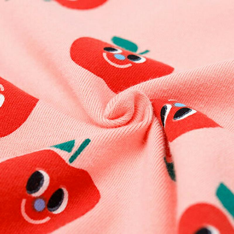 アップルパジャマSET・p007853 キッズ【3~8才】【uw】【パジャマ 部屋着 ルームウェア トップス　長袖 パンツ ズボン リンゴ りんご くだもの セット set 上下 女の子 男の子 韓国 韓国子供服 子供 こども 子供服 こども服】【KIDS】