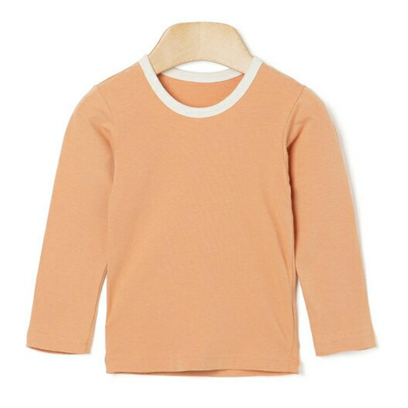 配色ネックTシャツ&パンツSET・p007904 キッズ【3~8才】【uw】【ルームウェア パジャマ 部屋着 セット set 上下 トップス Tシャツ 長袖 パンツ ズボン シンプル 単色 カジュアル 女の子 男の子 韓国 韓国子供服 子供 こども 子供服 こども服】【KIDS】