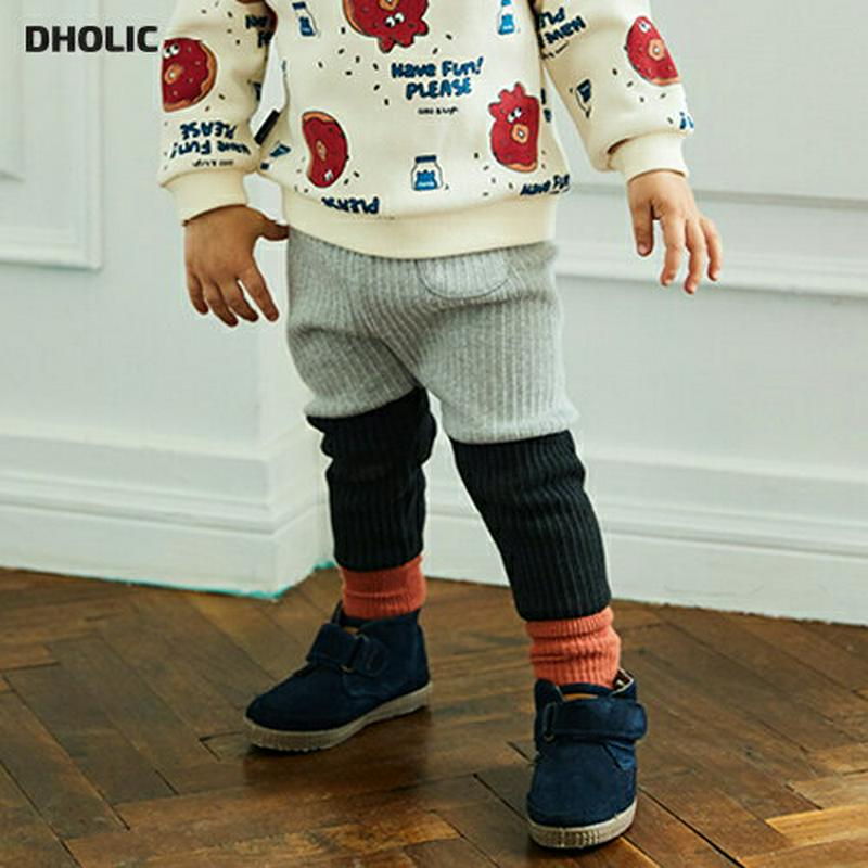 リブ配色レギンス・p007803 キッズ【3~8才】【pt】【レギンス パンツ ズボン ボトムス リブ リブレギンス カジュアル ラフ 女の子 男の子 秋 冬 韓国 韓国子供服 子供 こども 子供服 こども服】【KIDS】