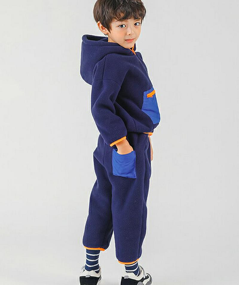 ボアライニング配色上下SET・p007844 キッズ【3~8才】【set】【セットアップ setup 上下 トップス 長袖 パーカー フーディ フーディー パンツ ズボン ボア カジュアル 女の子 男の子 冬 韓国 韓国子供服 子供 こども 子供服 こども服】【KIDS】