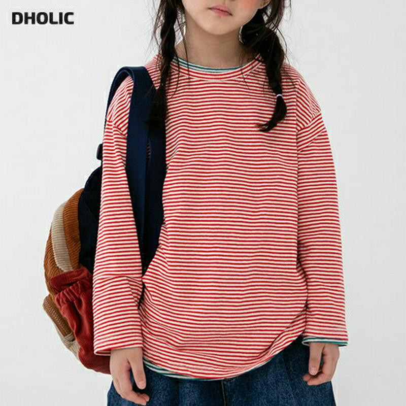 【新作10%OFF】ボーダーラウンドネックTシャツ・u07858 キッズ【3~8才】【tops】【トップス Tシャツ 長袖 ロン