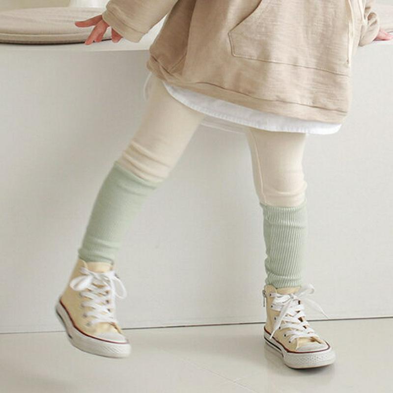 配色リブヘムレギンス・p007818 キッズ 【3~8才】【pt】【韓国 ファッション ボトムス レギンス スパッツ パンツ ロング ストレッチ 男の子 女の子 ユニセックス 男女共用 キッズ 子供 子供用 幼稚園 通学 通園 小学生 春 秋 冬】【KIDS】