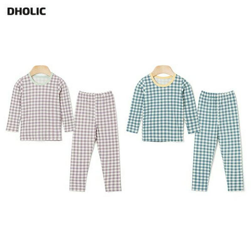 チェックルームウェア上下SET・p007895 キッズ【3~8才】【uw】【ルームウェア パジャマ 部屋着 チェック柄 トップス 長袖 パンツ ズボン セット set かわいい カジュアル 女の子 男の子 韓国 韓国子供服 子供 こども 子供服 こども服】【KIDS】
