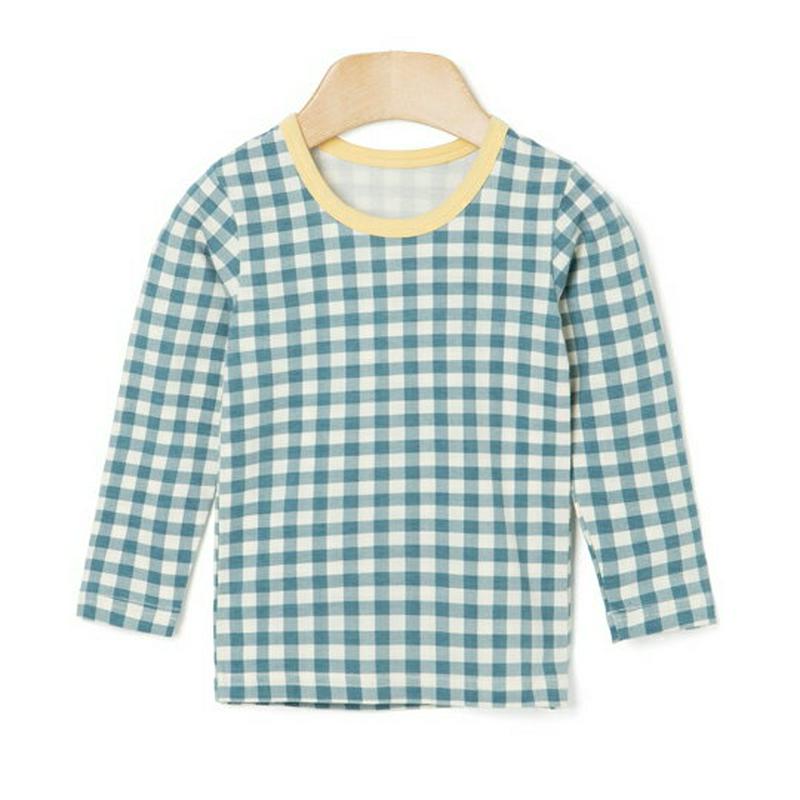 チェックルームウェア上下SET・p007895 キッズ【3~8才】【uw】【ルームウェア パジャマ 部屋着 チェック柄 トップス 長袖 パンツ ズボン セット set かわいい カジュアル 女の子 男の子 韓国 韓国子供服 子供 こども 子供服 こども服】【KIDS】