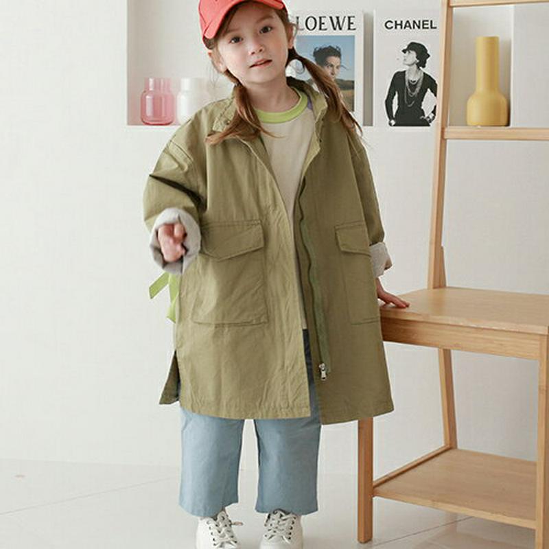 ストラップジャンパー・p007817 キッズ 【3~8才】【jk】【韓国 ファッション アウター ジャンパー ロング 長袖 ジップアップ チャック ルーズ ゆったり 男の子 女の子 ユニセックス キッズ 子供 子供用 幼稚園 通学 通園 小学生 春 秋 冬】【KIDS】