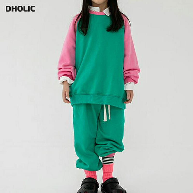 【新作10%OFF】コントラストスウェット&パンツSET・u07865 キッズ【3~8才】【set】【セットアップ setup 