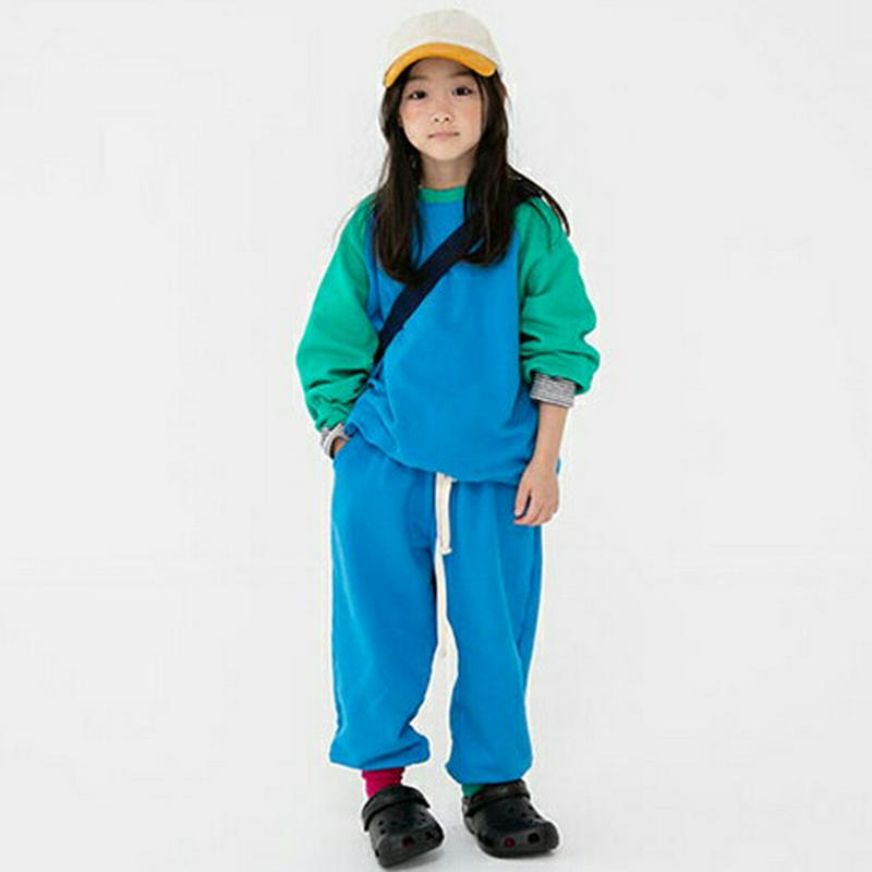 【新作10%OFF】コントラストスウェット&パンツSET・u07865 キッズ【3~8才】【set】【セットアップ setup 