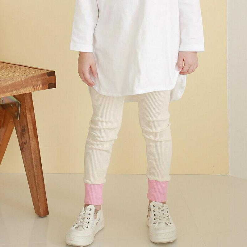 【新作10%OFF】配色ヘムリブレギンス・p007832 キッズ 【3~8才】【pt】【韓国 ファッション ボトムス レギンス 