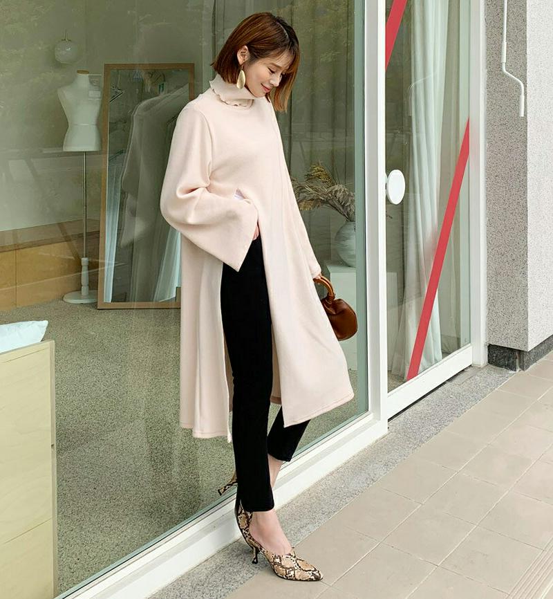 タートルネックスリットロングニット・全3色・t61442 レディース【tops】【韓国 ファッション トップス ニット ニットト