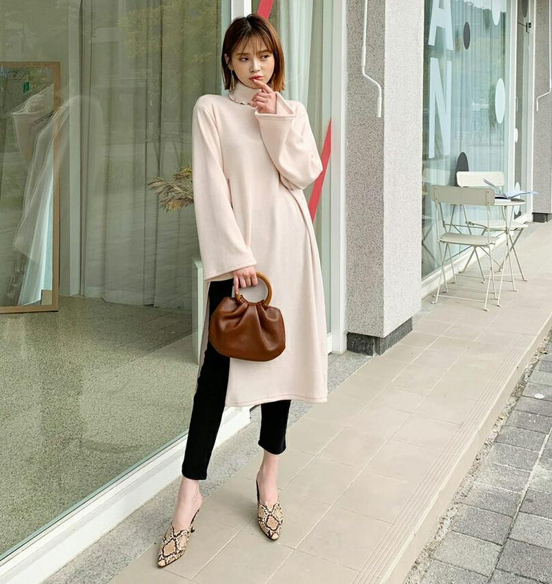タートルネックスリットロングニット・全3色・t61442 レディース【tops】【韓国 ファッション トップス ニット ニットト
