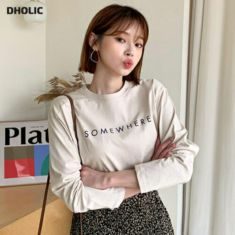 SOMEWHEREラグランTシャツ・全4色・b61416 レディース【tops】【韓国 ファッション トップス Tシャツ ラグラ