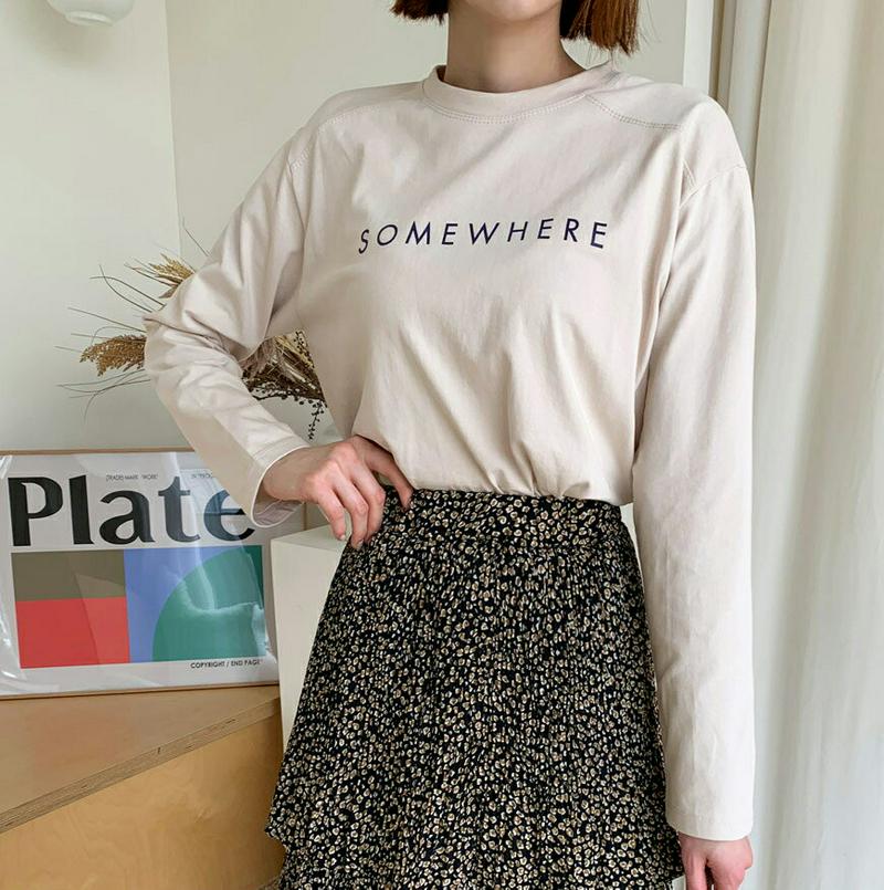 SOMEWHEREラグランTシャツ・全4色・b61416 レディース【tops】【韓国 ファッション トップス Tシャツ ラグラ