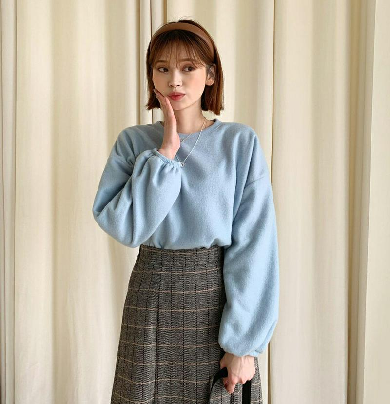 ソフトラウンドTシャツ・全6色・t61438 レディース【tops】【韓国 ファッション トップス Tシャツ ロングスリーブ 長