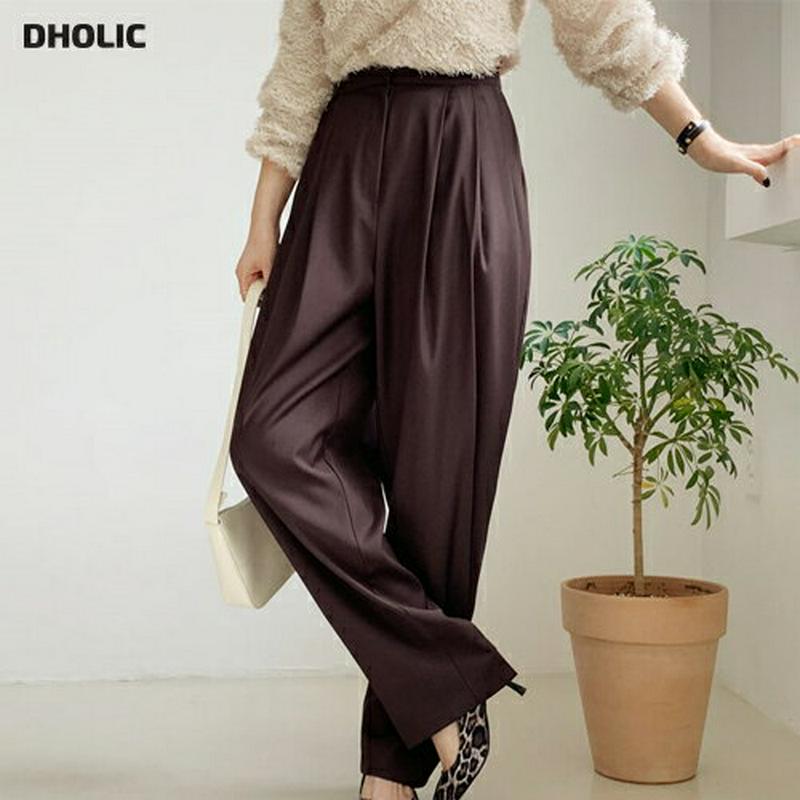 ハイウエストタックパンツ・全4色・t64724 レディース【pt】【韓国 ファッション ボトムス ズボン パンツ ロングパンツ 