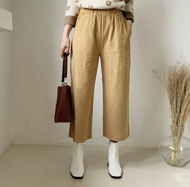 コーデュロイパンツ・全5色・t64723 レディース【pt】【韓国 ファッション ボトムス ズボン パンツ クロップドパンツ ク