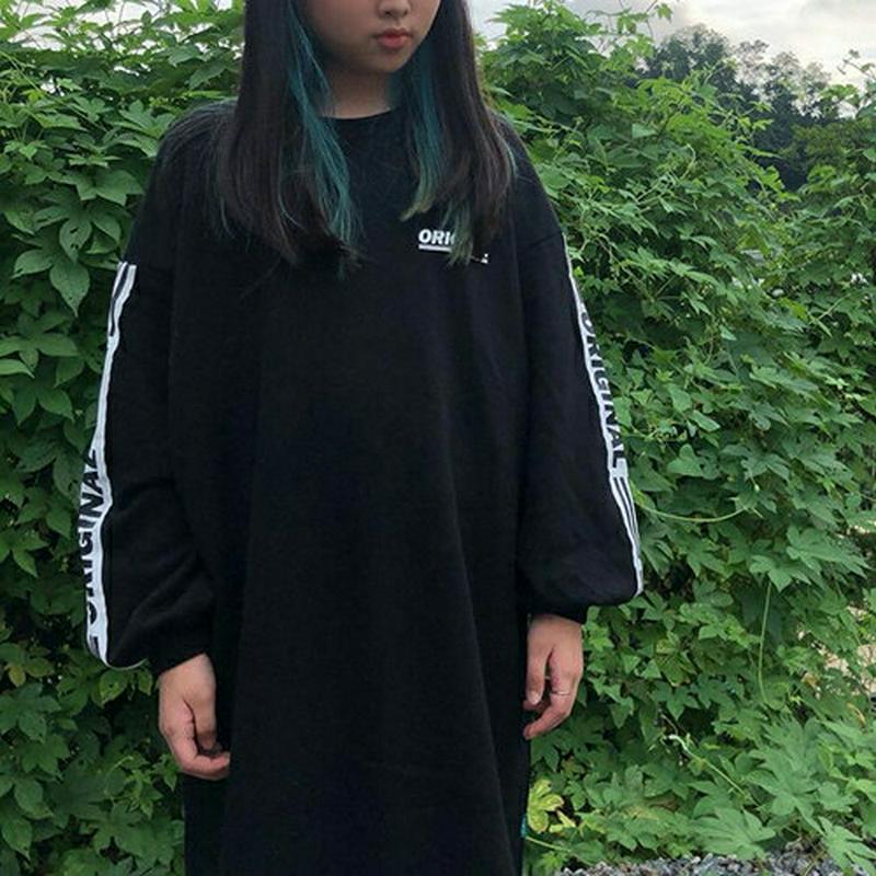 originalレタリングワンピース・u06302 キッズ【3~8才】【ops】【ワンピース ロング ロングワンピース 長袖 ロ