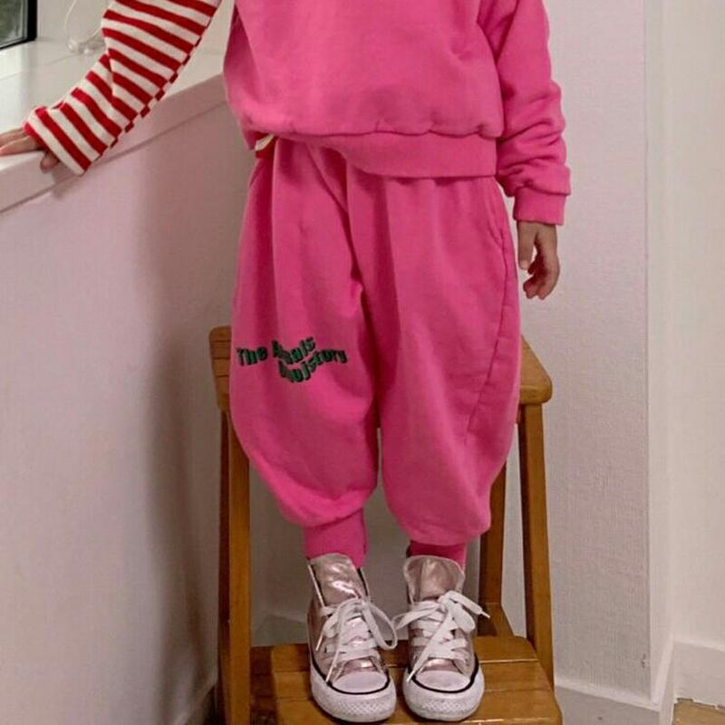 レタリングジョガーパンツ・u07234 キッズ【3~8才】【pt】【パンツ ズボン ボトムス ジョガーパンツ ロゴ レタリング 