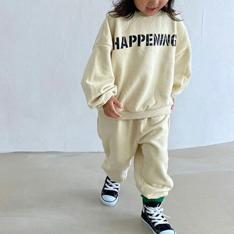 HAPPENINGスウェットSET・u05811 キッズ【3~8才】【set】【セットアップ setup トップス スウェット 