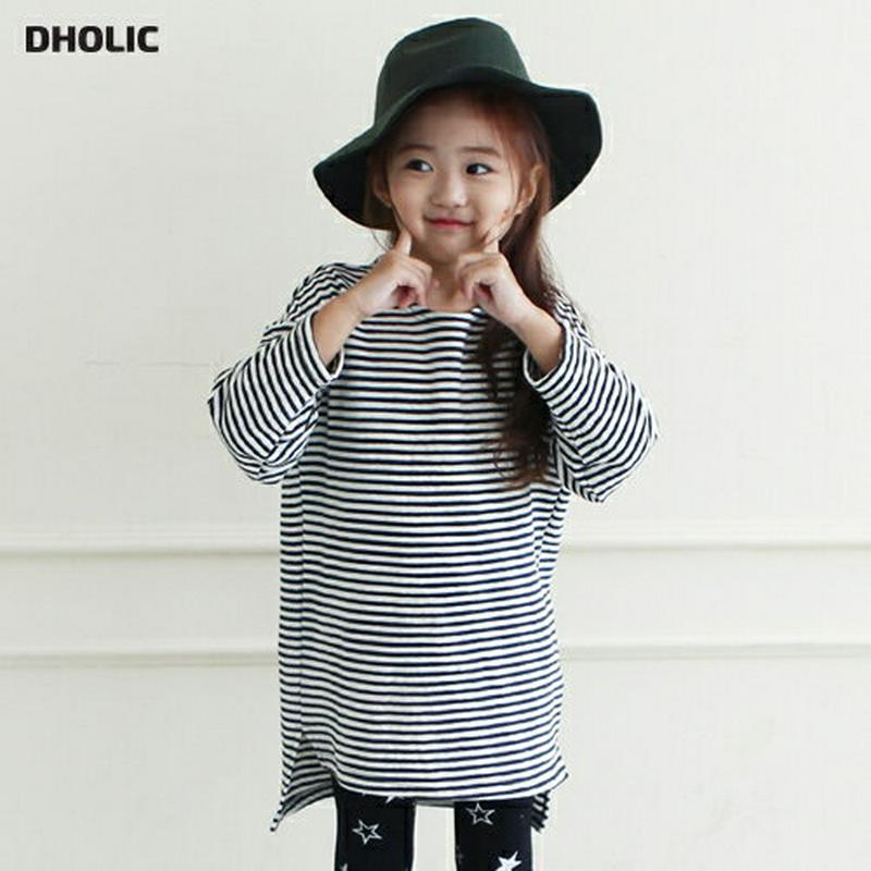 アンバランスボーダーTシャツ・p006248 キッズ【3~8才】【tops】【トップス Tシャツ 長袖 ロンT ボーダー 柄 カジュアル ラフ アンバランス 女の子 男の子 春 秋 韓国 韓国子供服 子供 こども 子供服 こども服】【KIDS】